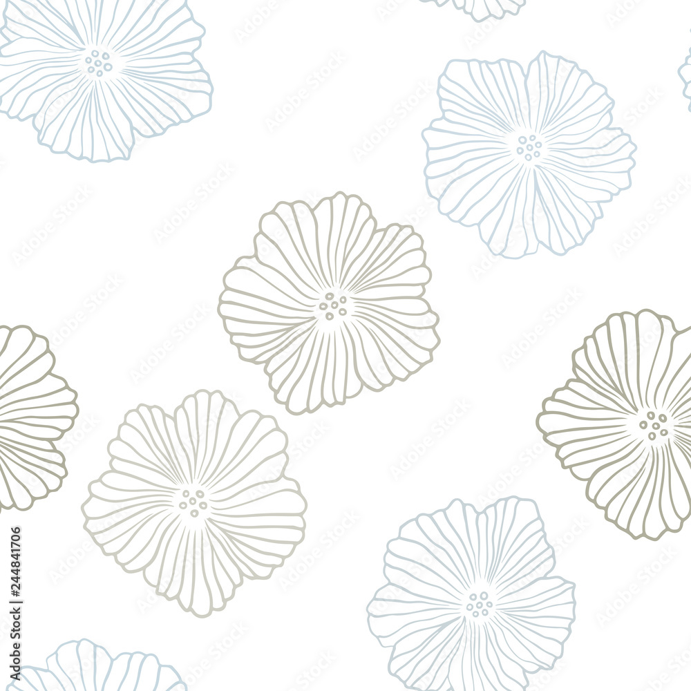 Light Blue, Yellow vector seamless doodle background with flowers. Light Blue, Yellow vector seamless doodle background with flowers.