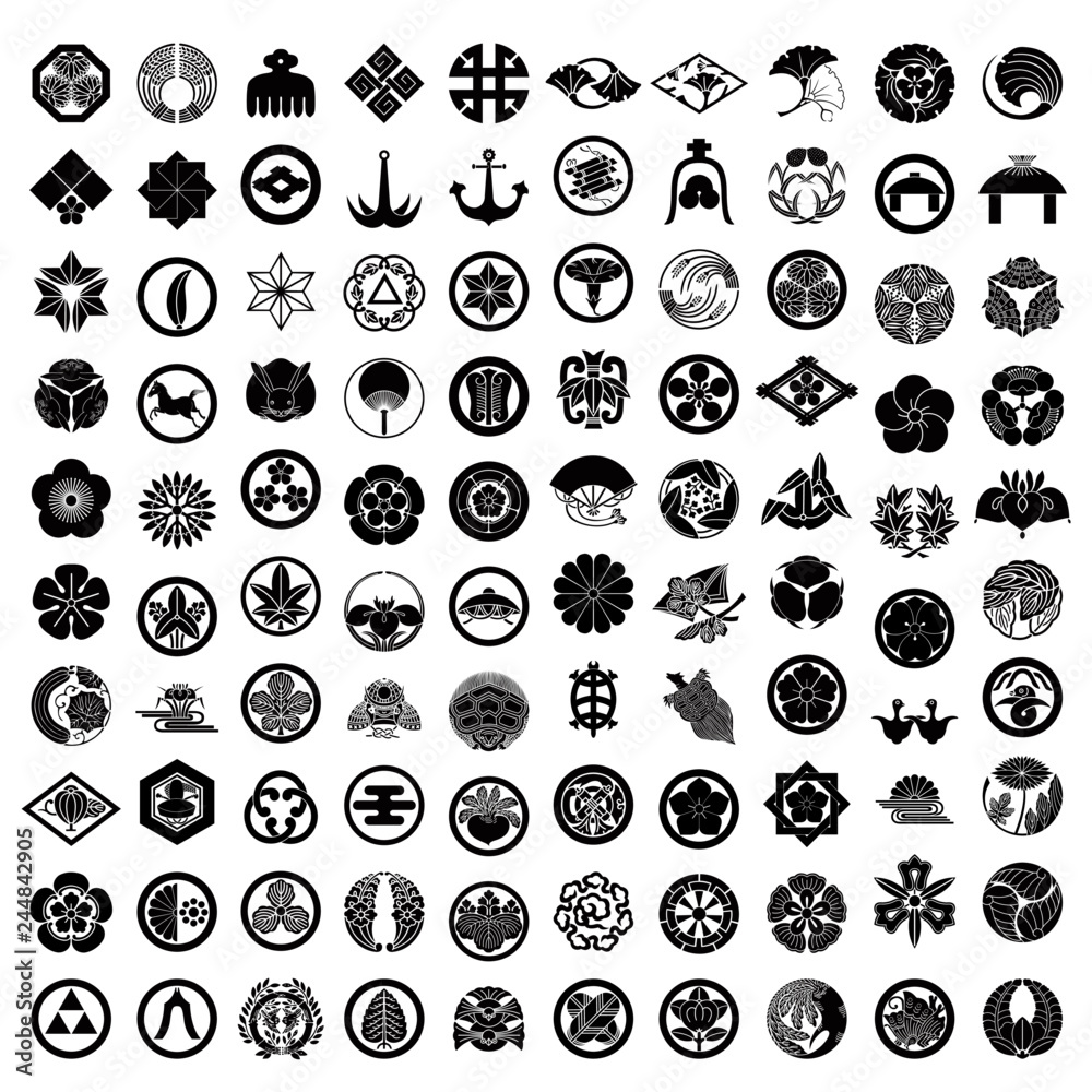 家紋 100 Stock Vector Adobe Stock