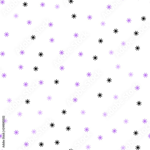 Light Purple vector seamless background with xmas snowflakes.