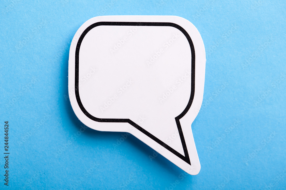 Blank Speech Bubble Isolated On Blue Blank Speech Bubble Isolated On Blue
