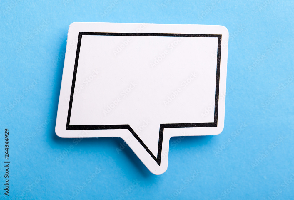 Blank Speech Bubble Isolated On Blue Blank Speech Bubble Isolated On Blue