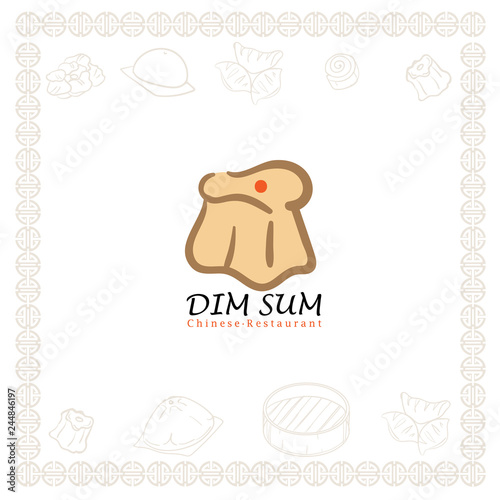 dim sum chinese restaurant food logo symbol graphic