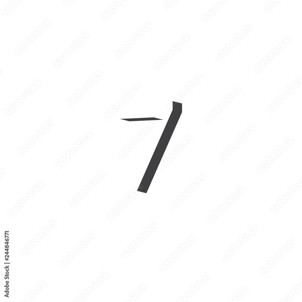 Number 7 3D Vector Template Design Illustration Number 7 3D Vector Template Design Illustration