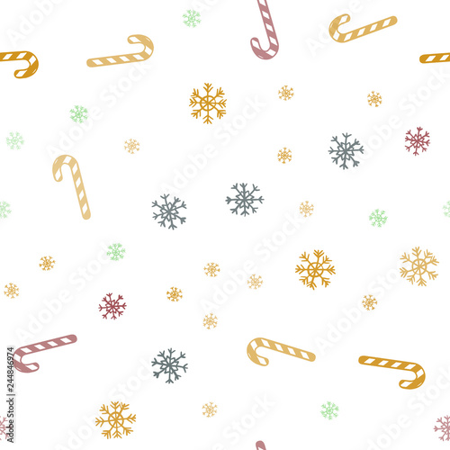 Dark Multicolor vector seamless texture with xmas sweets, candies.
