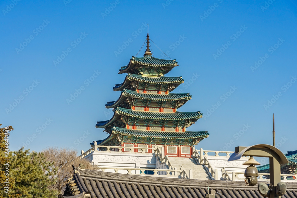 National Folk Museum of South Korea in Seoul City at winter, Seoul, South Korea National Folk Museum of South Korea in Seoul City at winter, Seoul, South Korea