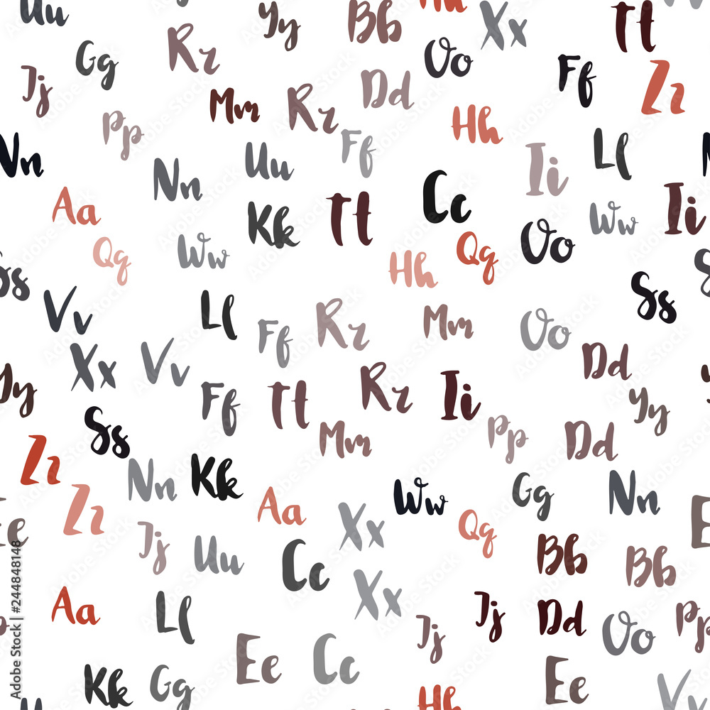 Light Red vector seamless layout with latin alphabet. Light Red vector seamless layout with latin alphabet.