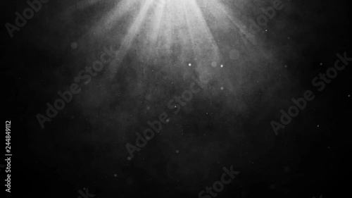 Cinematic background with moving particles on a concrete wall