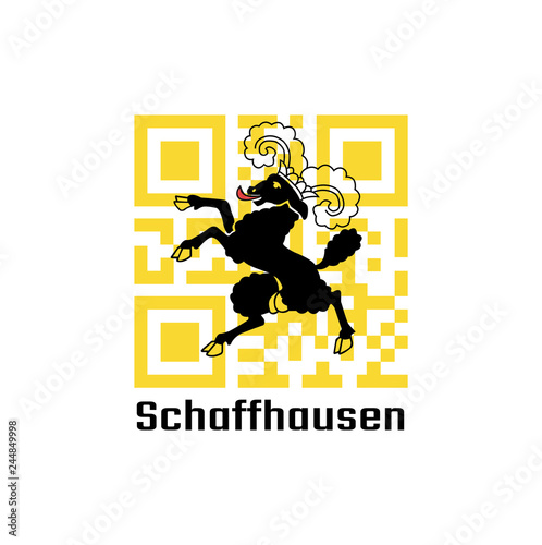QR code set the color of Shaffhausen flag  The canton of Switzerland.