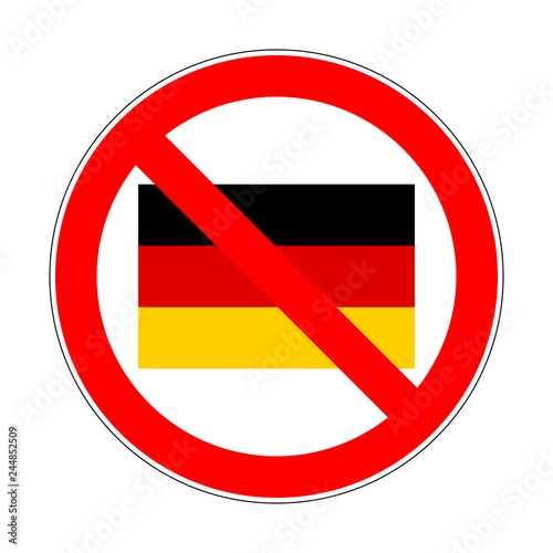 germany flag in prohibition sign photo