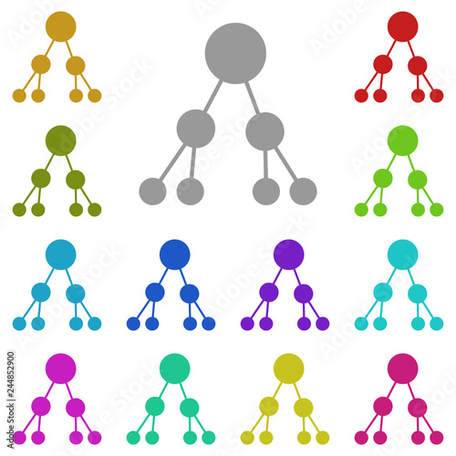 binary tree icon in multi color. Simple glyph, flat vector of Charts and diagrams icons for UI and UX, website or mobile application