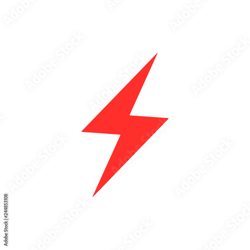 red lightning icon vector