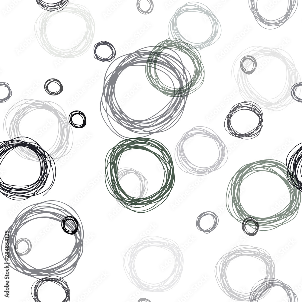 Dark Green vector seamless background with bubbles.