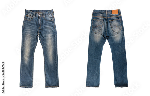 Blue jeans isolated on white background