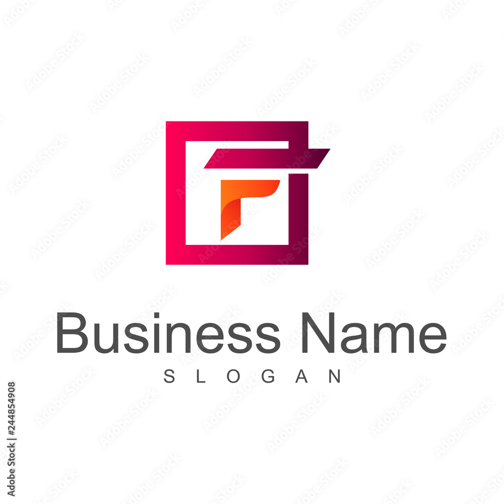 letter f logo template, f logo in square frame letter f logo template, f logo in square frame
