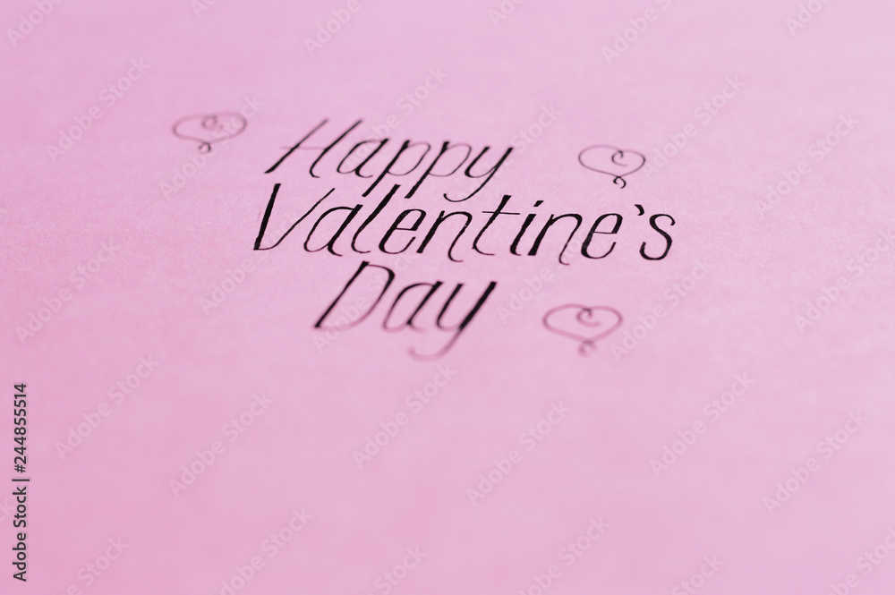 happy velentines day lettering frontal perspective