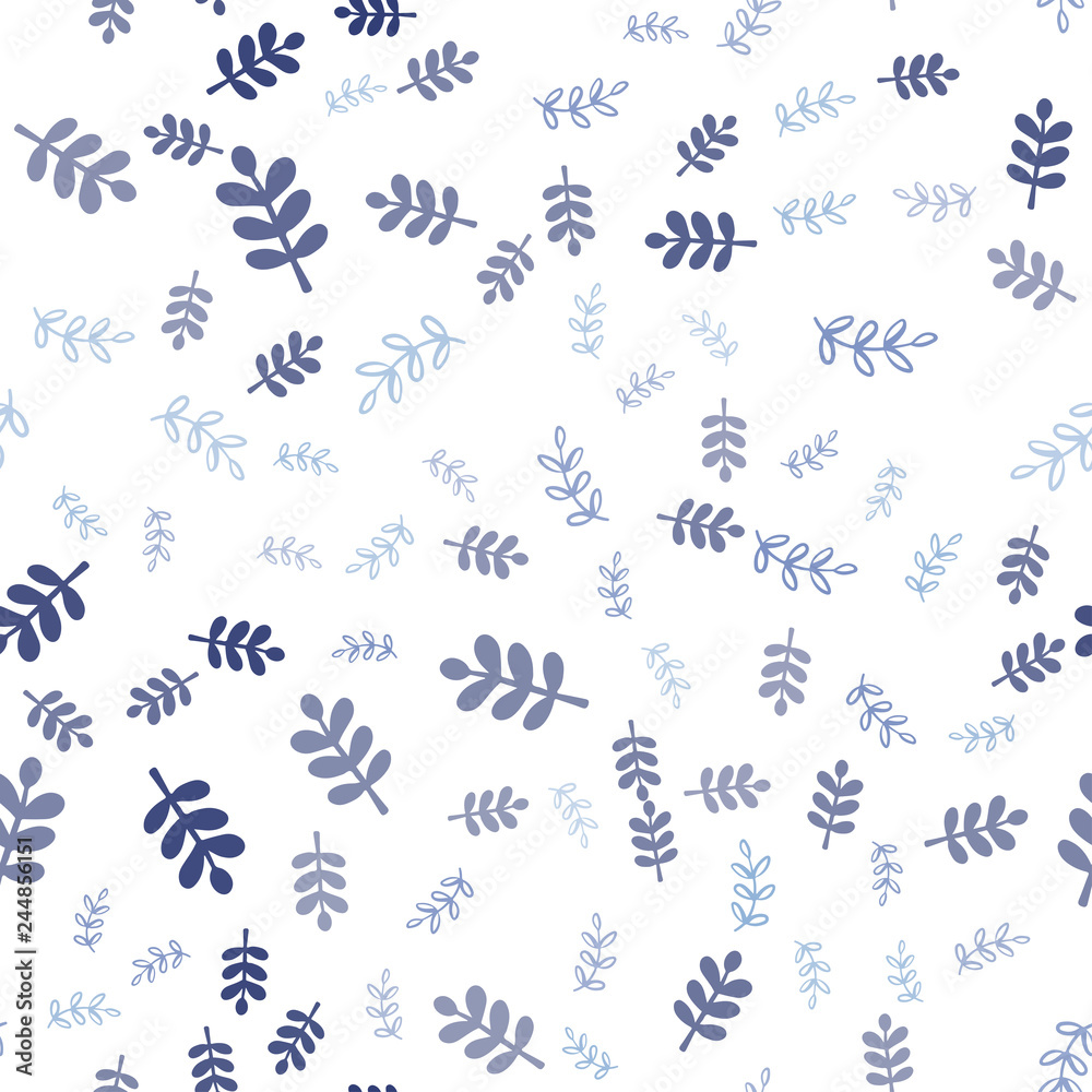 Light Purple vector seamless doodle template with leaves, branches.