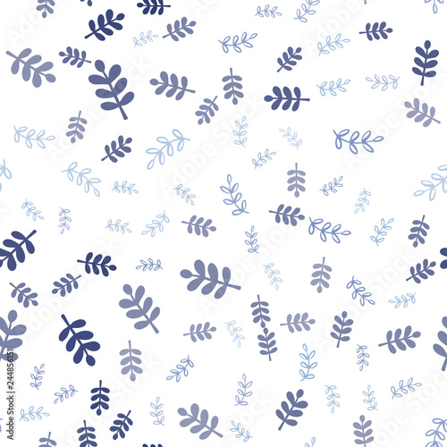 Light Purple vector seamless doodle template with leaves, branches. © smaria2015