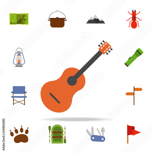 guitar colored illustration icon. Camping icons universal set for web and mobile