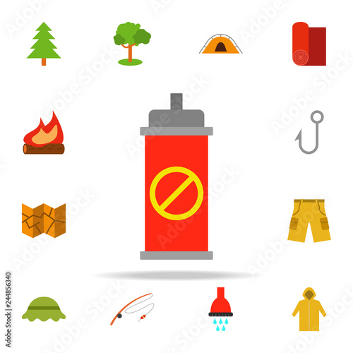mosquito spray colored illustration icon. Camping icons universal set for web and mobile
