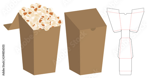 Box packaging die cut template design. 3d mock-up