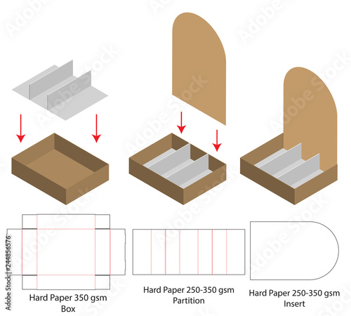 Box packaging die cut template design. 3d mock-up