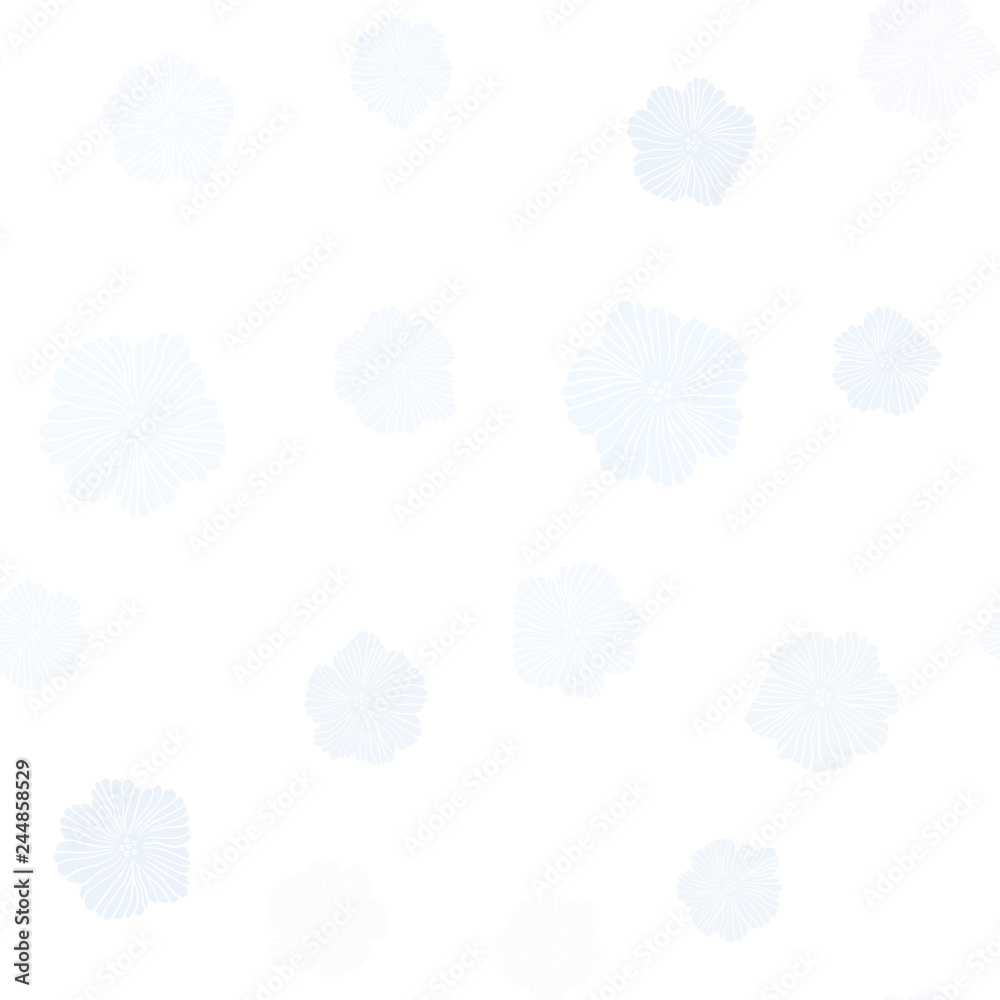 Light BLUE vector seamless doodle texture with flowers. Light BLUE vector seamless doodle texture with flowers.
