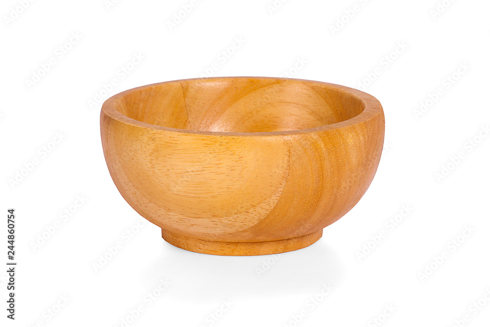 Wooden bowl on white background Wooden bowl on white background