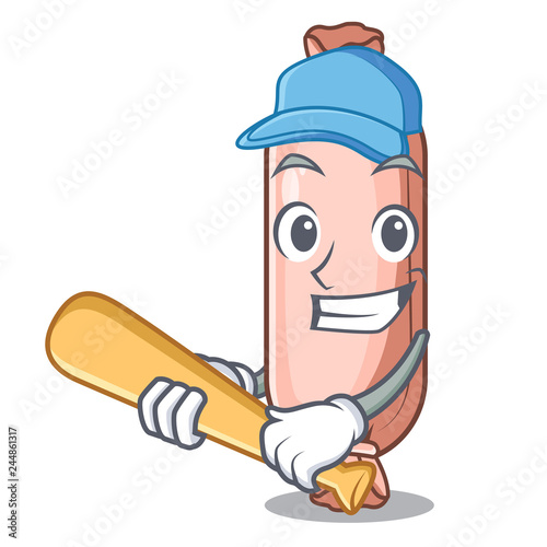 Playing baseball bolster on the funny cartoon shape