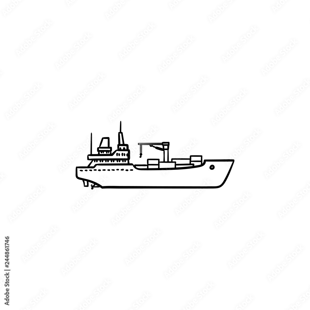 Cargo Ship With Containers. Vector Royalty Free SVG, Cliparts, Vectors, and  Stock Illustration. Image 174411710.