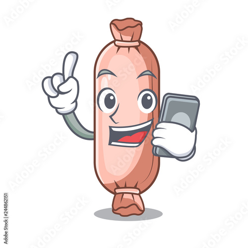 With phone bolster on the funny cartoon shape