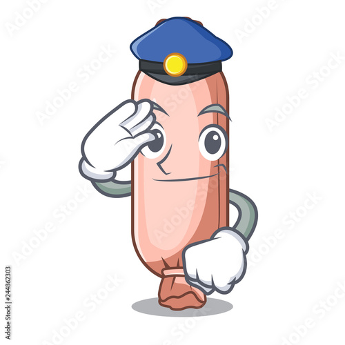 Police bolster on the funny cartoon shape