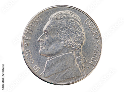 US Nickel Coin Head photo