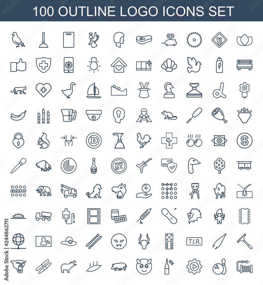 Fototapeta premium 100 logo icons