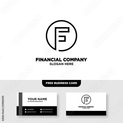 Financial Logo Template, Accounting Logo Template, and Business Card