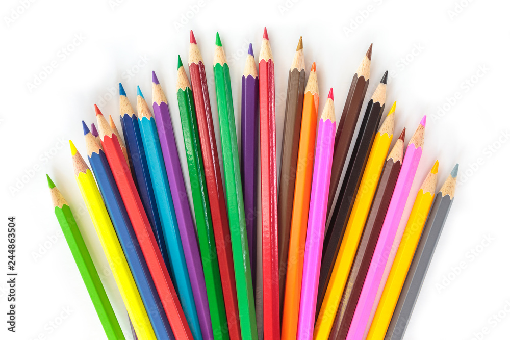 Color pencils isolated on white background. Color pencils isolated on white background.