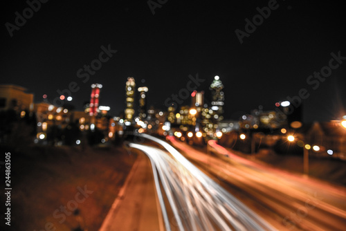 Blurry lights in Downtown Atlanta