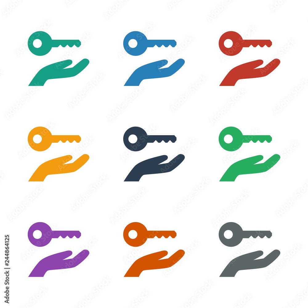 Fototapeta premium key on hand icon white background