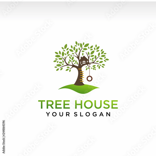 illustration logo for tree house