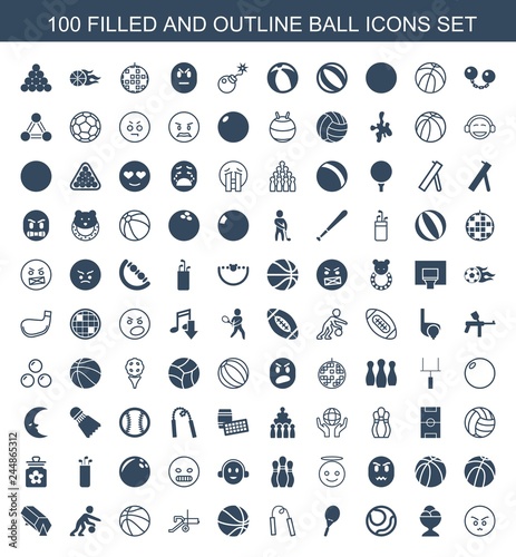 100 ball icons
