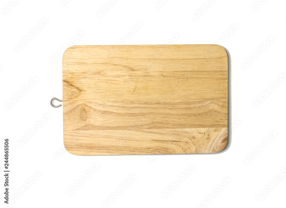 Fototapeta premium Wood chopping board on white background.
