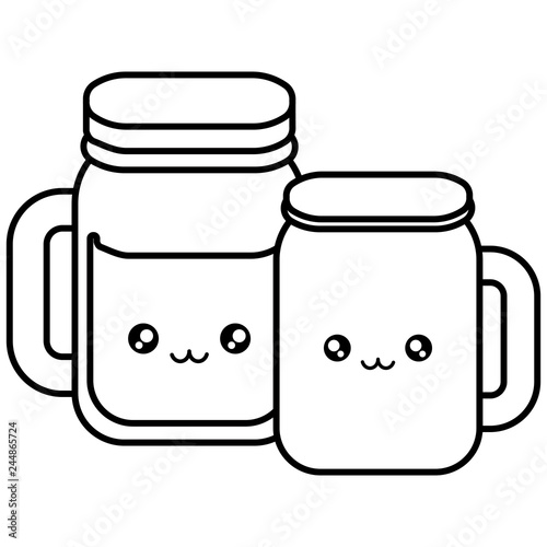 cute beverage jars kawaii characters