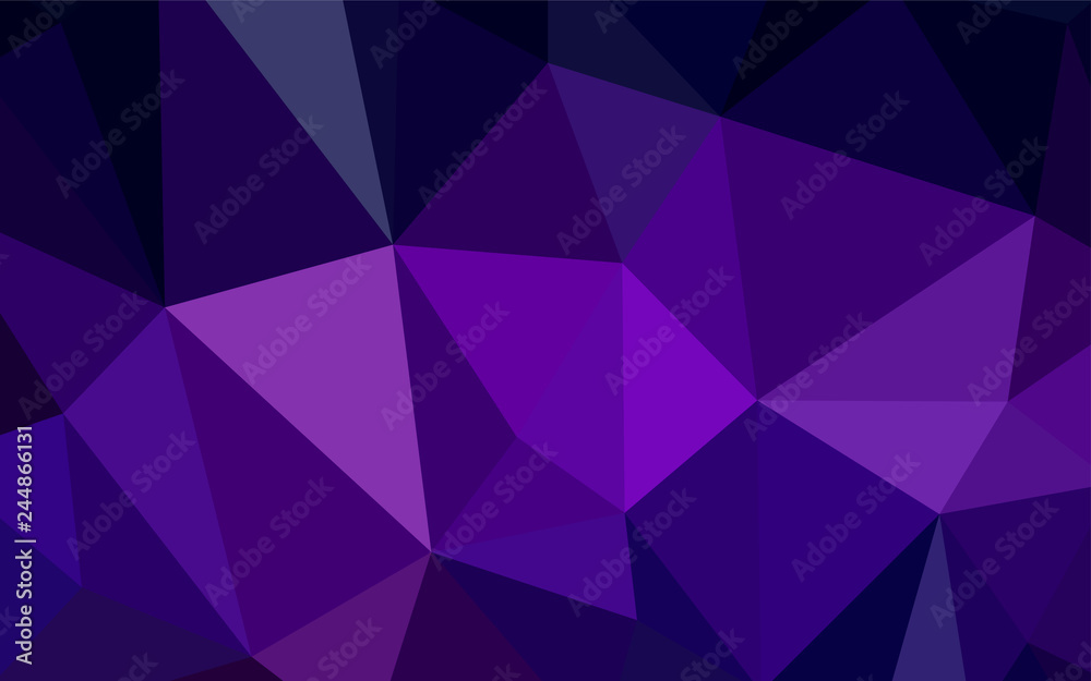 Dark Purple vector abstract polygonal template. Dark Purple vector abstract polygonal template.