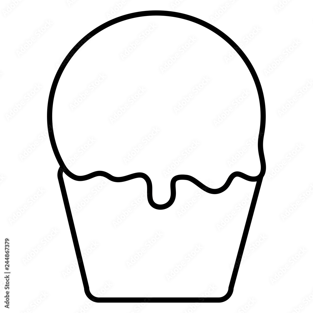 Fototapeta premium delicious cupcake isolated icon