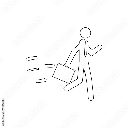 business man with a diplomat icon. Element of cyber security for mobile concept and web apps icon. Thin line icon for website design and development, app development
