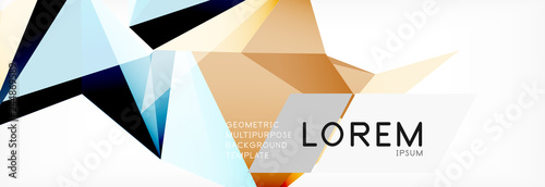 Triangle 3d polygonal art style. Future geometric design. Vector geometry futuristic illustration
