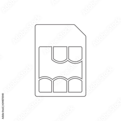 sim card symbol icon. Element of cyber security for mobile concept and web apps icon. Thin line icon for website design and development, app development photo