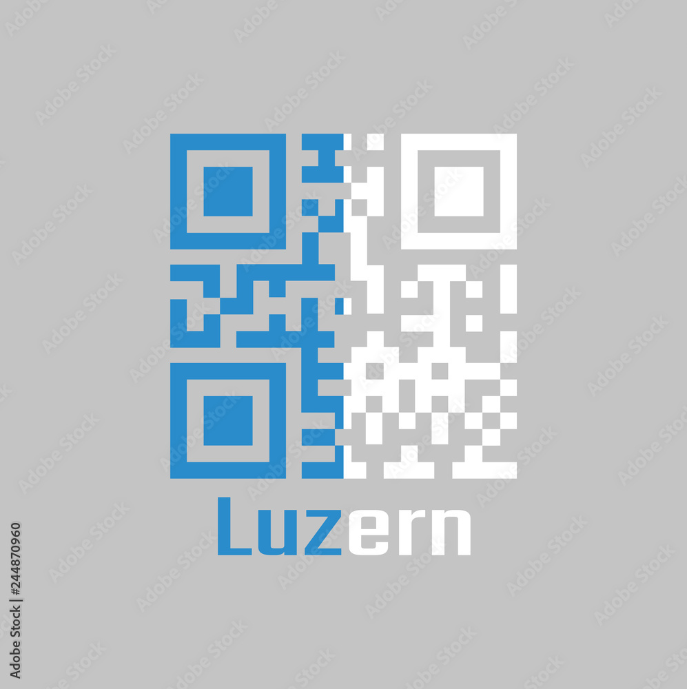 QR code set the color of Lucerne flag, The canton of Switzerland. QR code set the color of Lucerne flag, The canton of Switzerland.