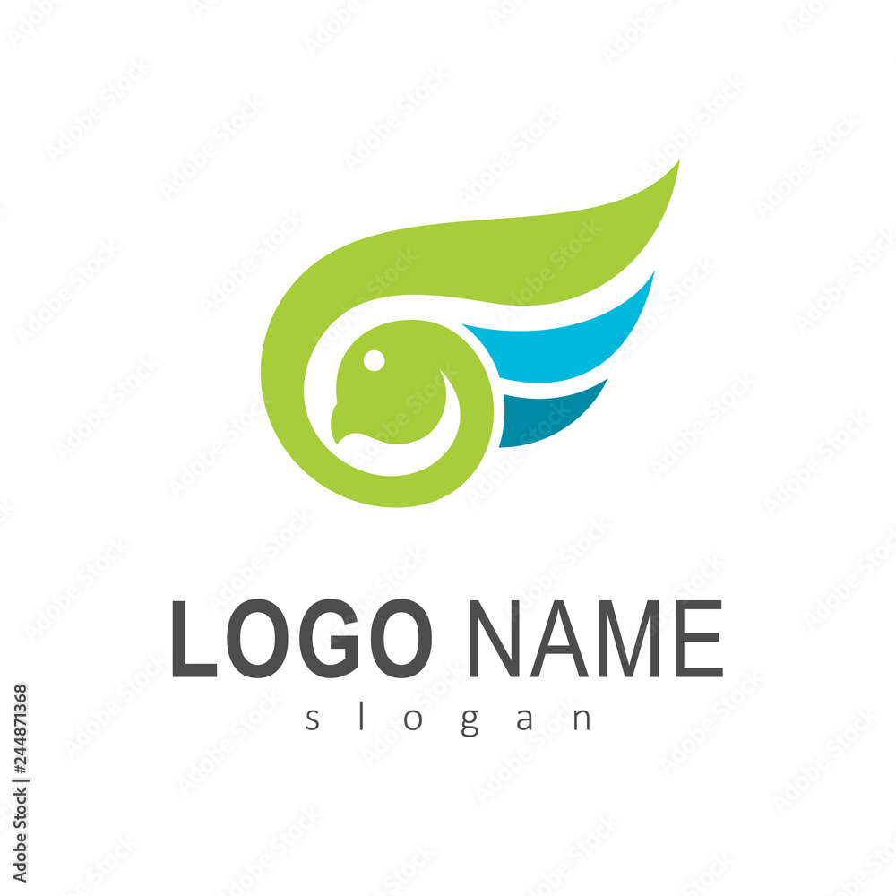 Fototapeta premium bird logo design, simple bird symbol