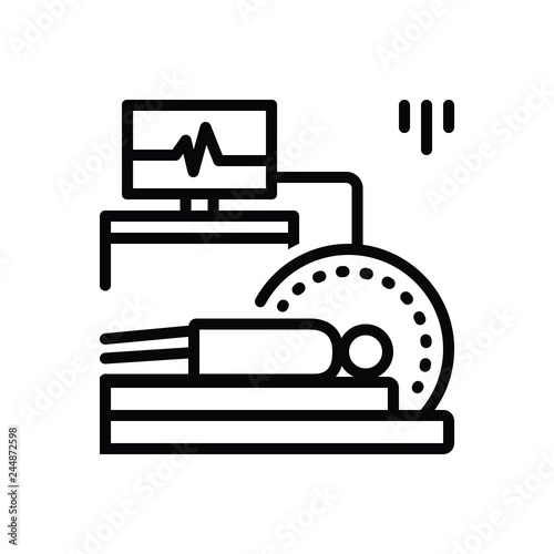 Black line icon for ct scan 