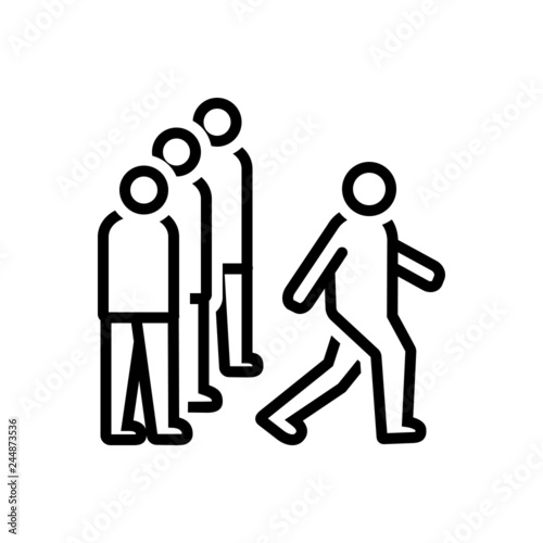 Black line icon for competitiveness 